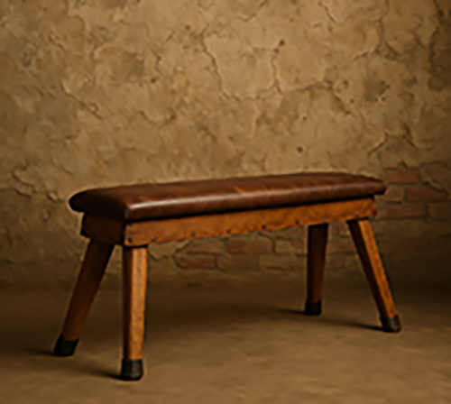 Custom bench press tool top hardened with fabric filling! | Wooden leg retro